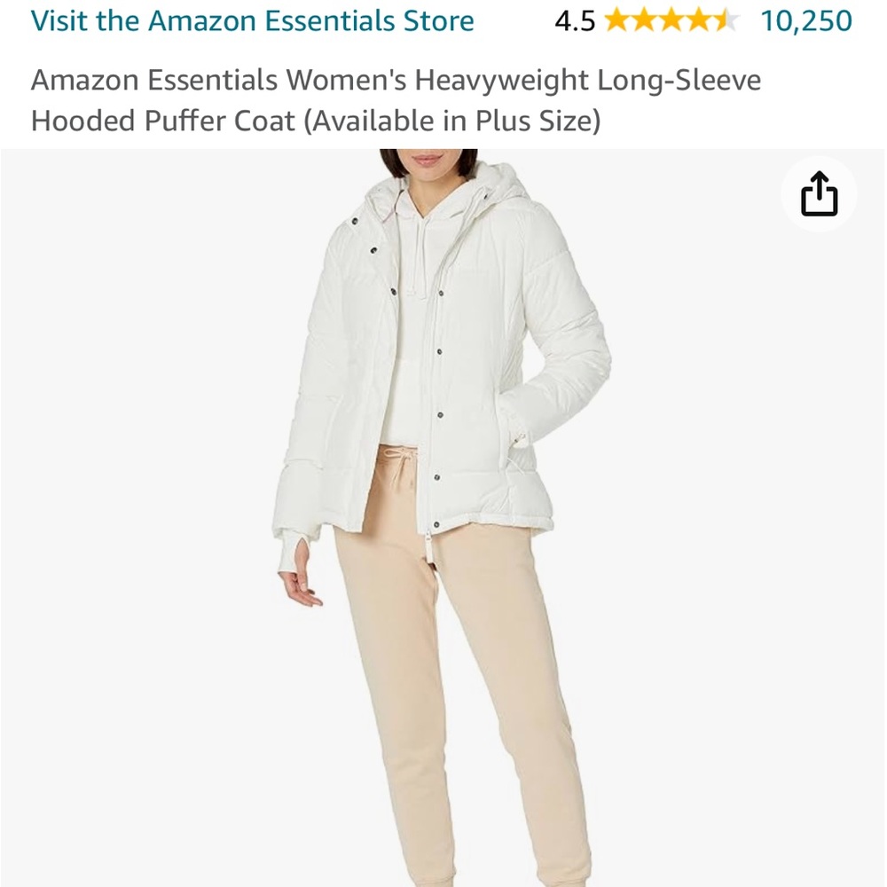Amazon Essentials Women's Heavyweight Long-Sleeve Hooded Puffer Coat
